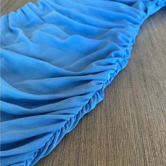 Oh Polly Blue Ruched Dress - Picture 4 of 6